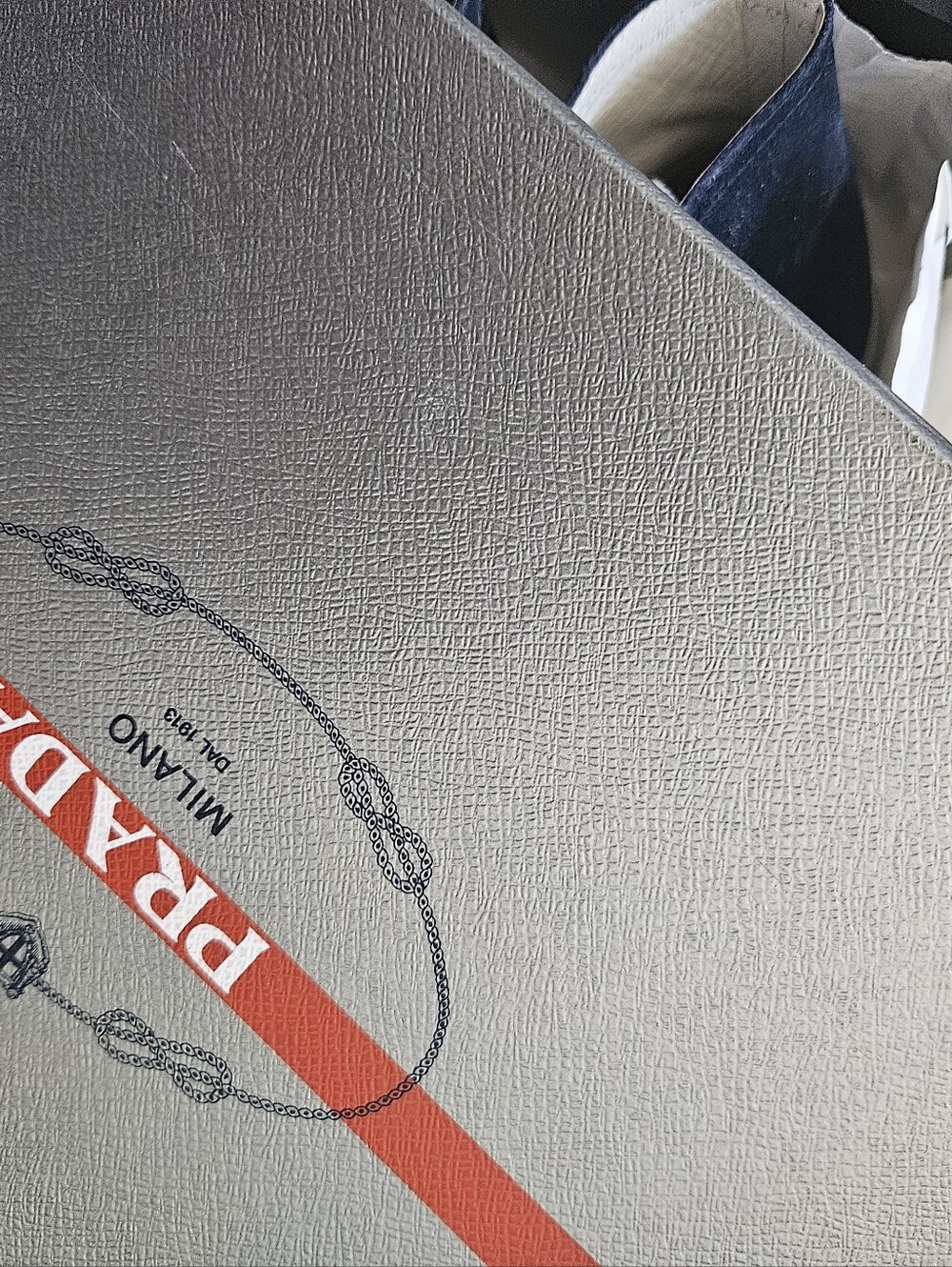Prada Navy Blue and White High-Top Sneakers - Picture 8 of 10
